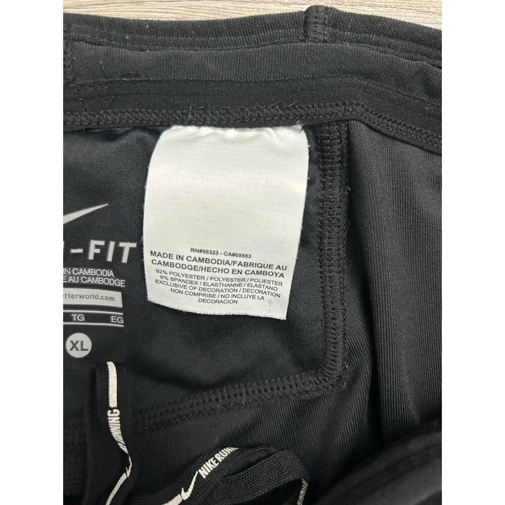 Nike Dri-FIT Men’s Running Leggings Black Reflective Zip Ankle Size XL - Picture 6 of 9